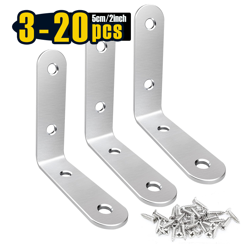 Woodworking X Brace - 3-20 Pcs L Bracket Stainless Steel