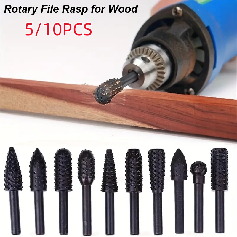 Woodworking Rasps And Files - 5PCS/10PCS 6mm Shank Rotary Burr Set