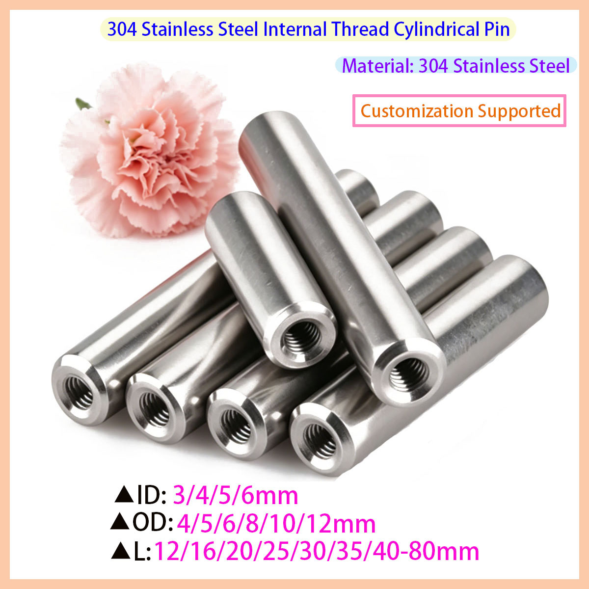 Woodworking Classes - 304 Stainless Steel Internal Thread Cylindrical
