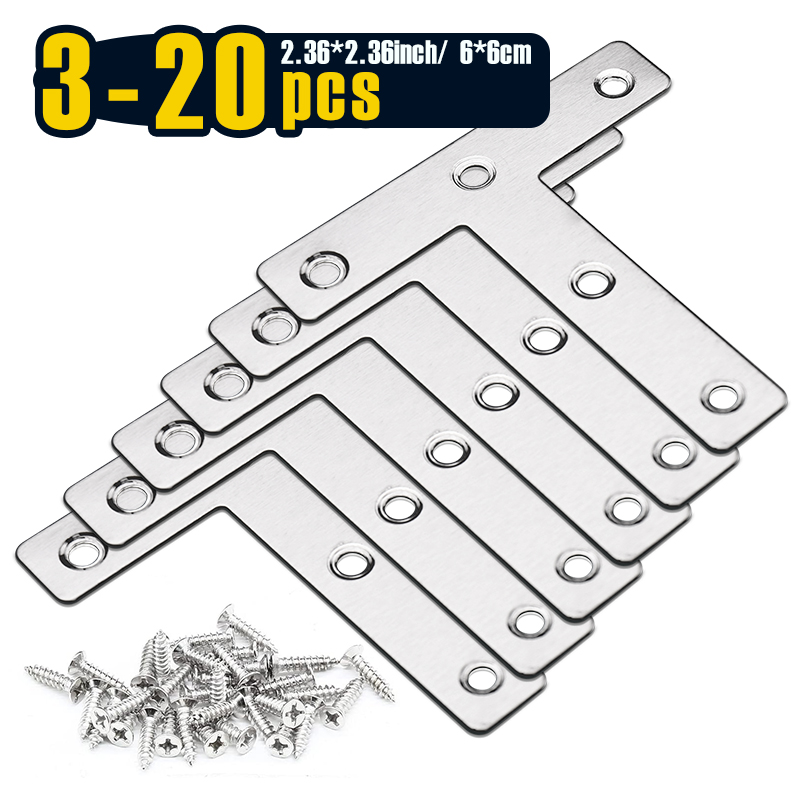 Woodworking X Brace - 3-20pcs, T Shaped Mending Plate, 80