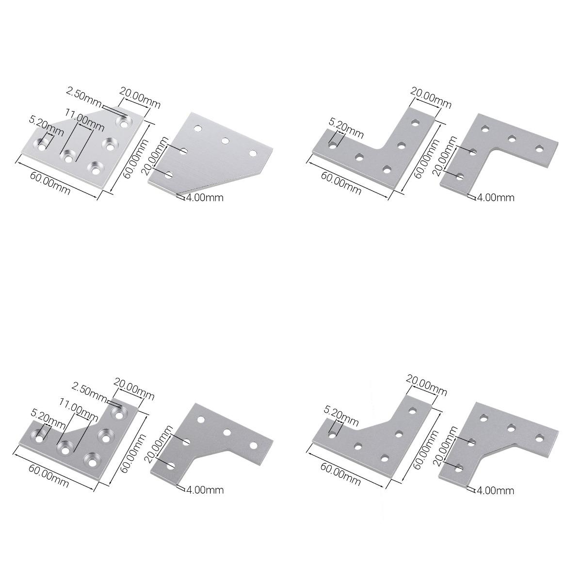 4Pcs/lot L Type 5 Holes 90 Deg - Woodworking Joint Types review and price