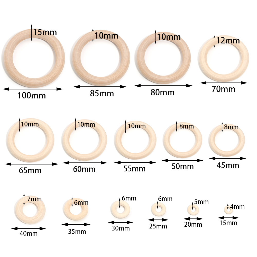 Unfinished Solid Wooden Rings  - Woodworking Joint Types review and price