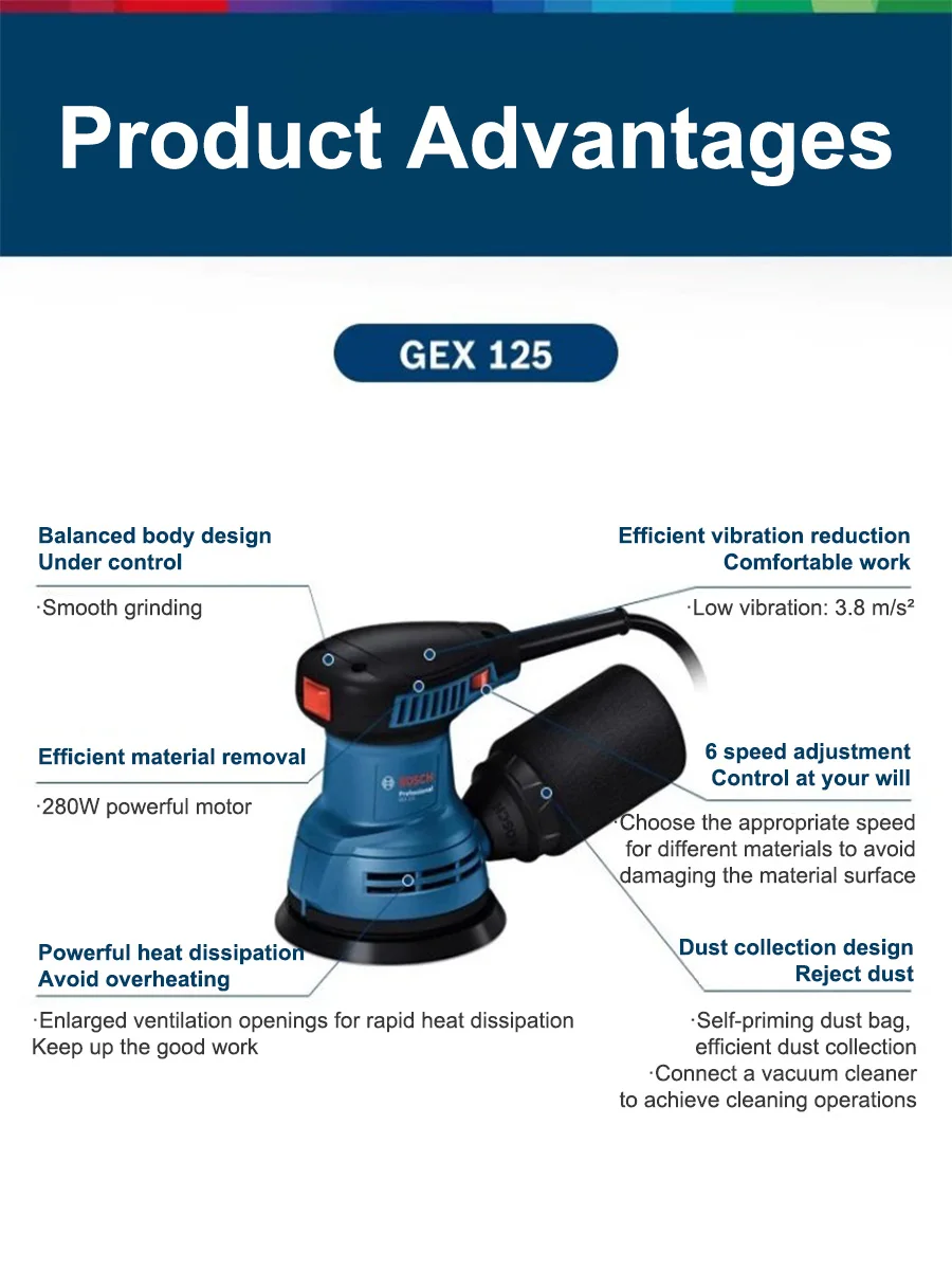 Bosch GEX125 280W Multifunctio - Woodworking Machines review and price