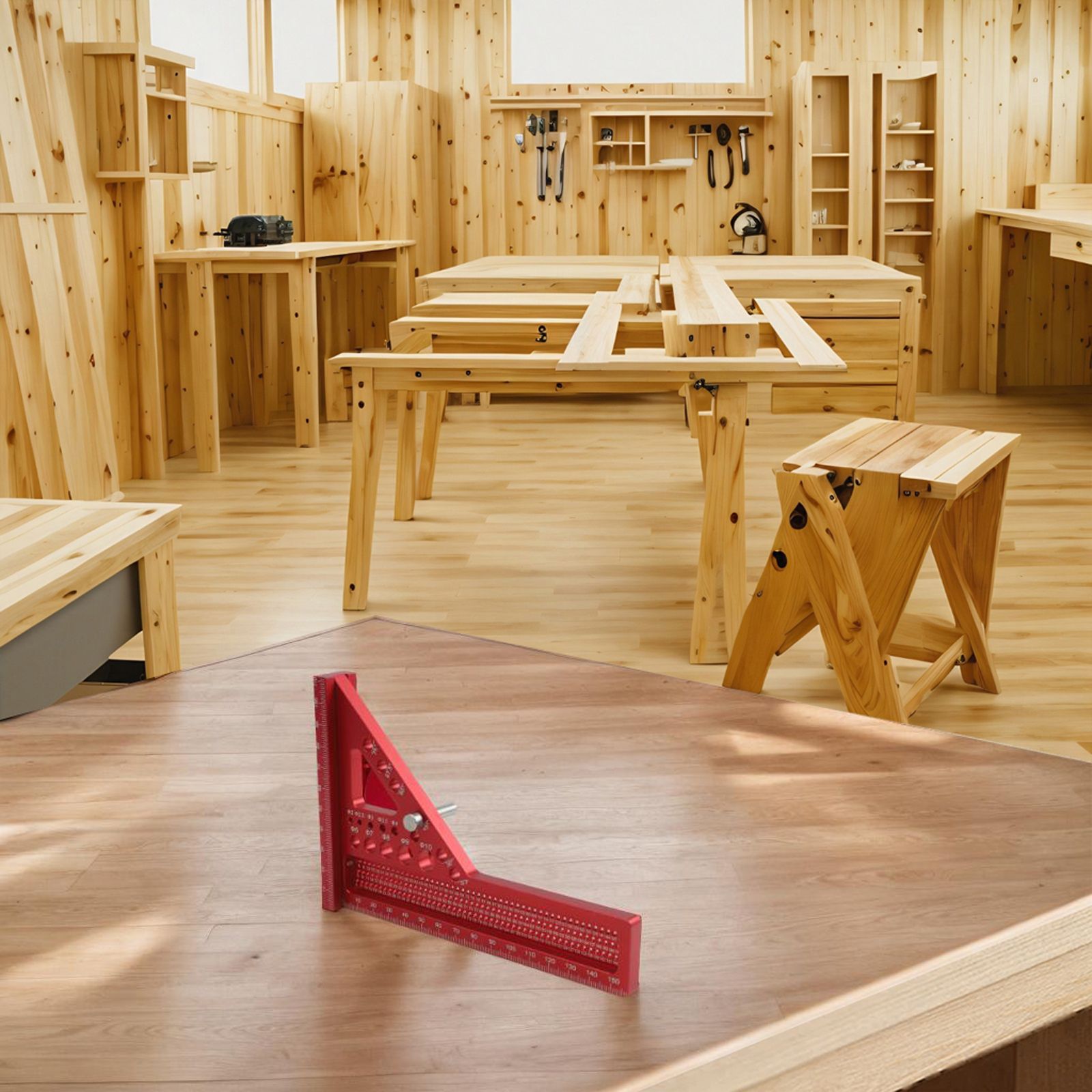Red 3D Carpenter Square Ruler  - Woodworking For Engineers review and price